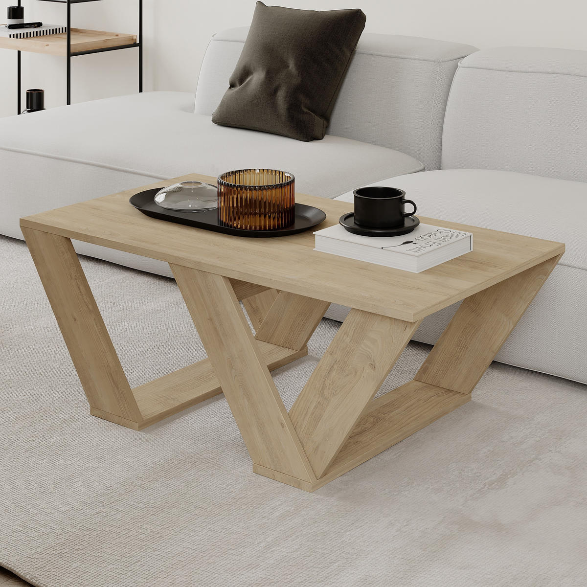 COUCHTISCH Pipra Eiche 110/40/60 cm - Eichefarben, Holzwerkstoff (60/110/40cm) - Decortie