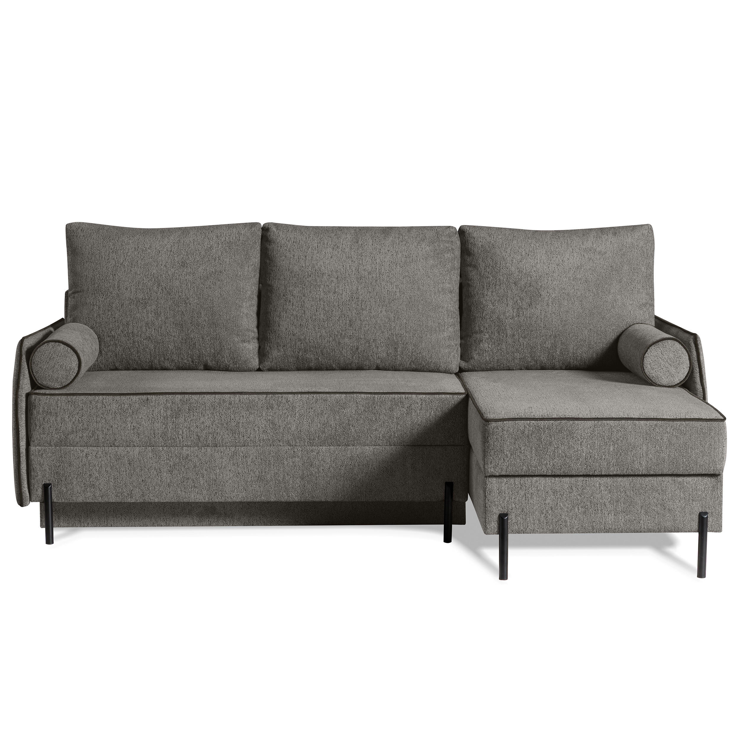ECKSCHLAFSOFA Livio mit Schlaffunktion und universeller Ottomane, Braun - Braun, Textil (213/155cm) - Beautysofa