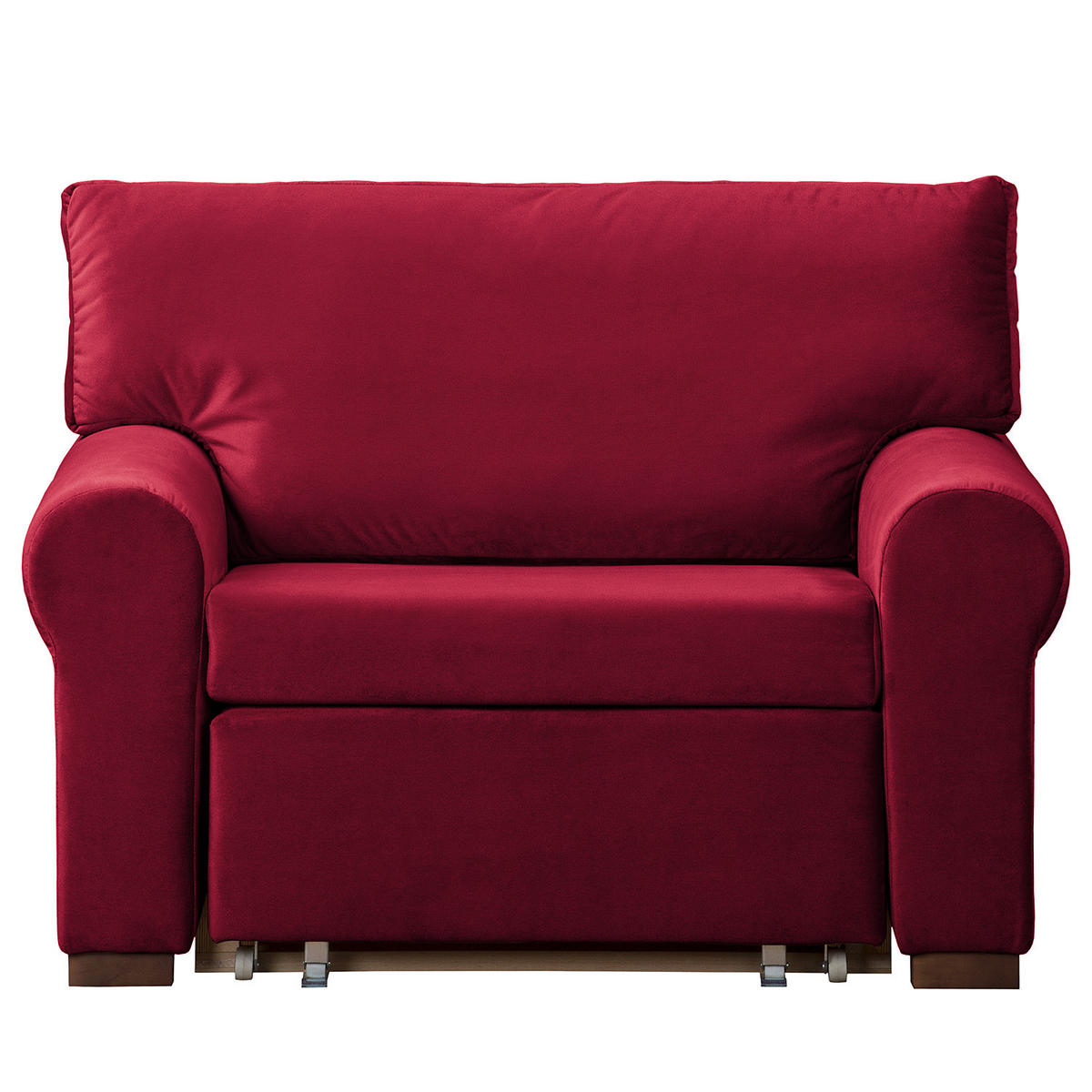 SCHLAFSOFA mit Husse - Bordeaux/Buchefarben, Buchenholz/Textil (125/90/90cm) - home24