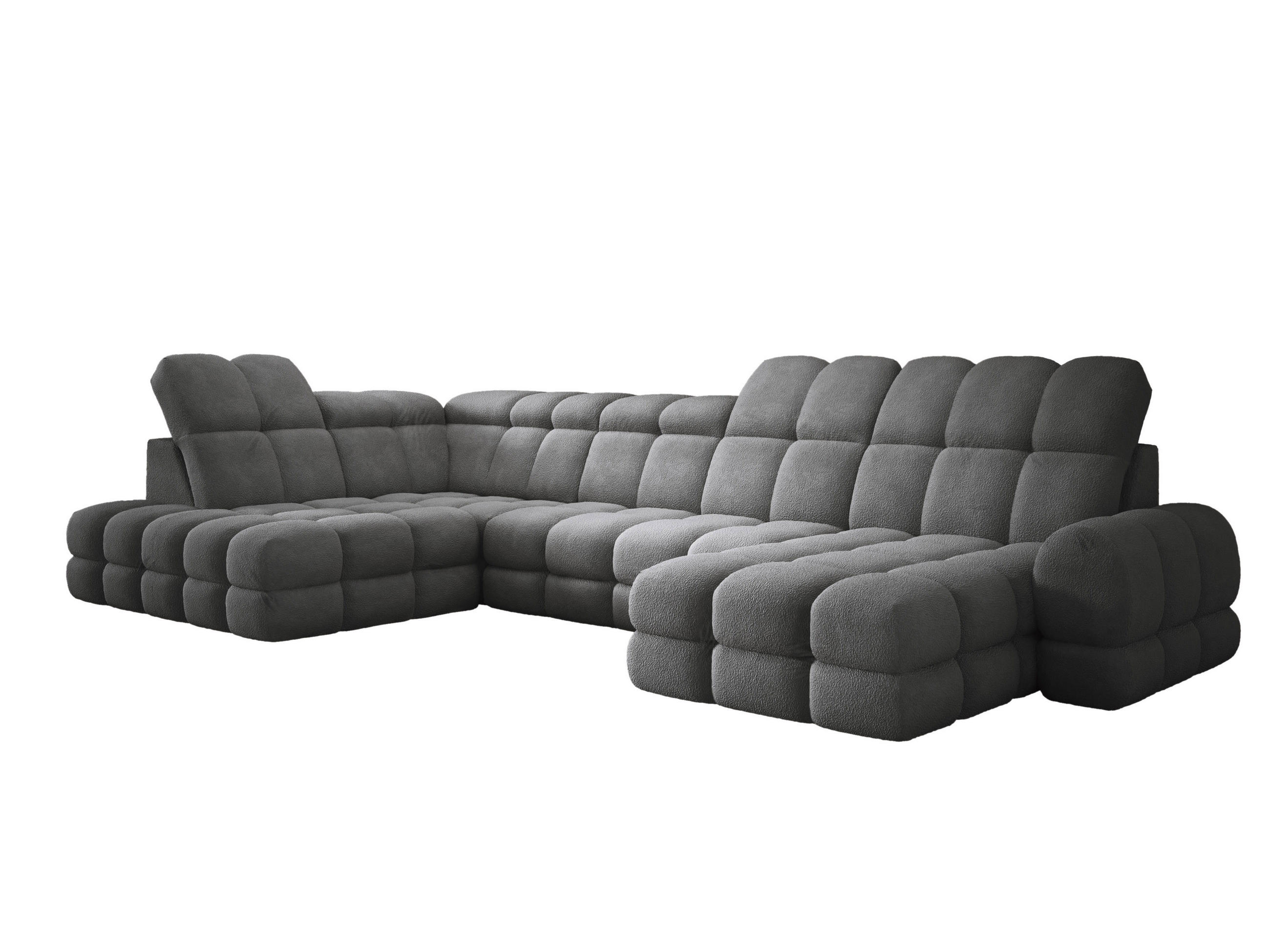 ECKSOFA TOLLO Anthology-stoff U-form 400x217x105 cm graphit - Edelstahlfarben, Holz/Textil (400/217cm) - DomoHome