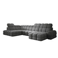 ECKSOFA TOLLO Anthology-stoff U-form 400x217x105 cm graphit - Edelstahlfarben, Holz/Textil (400/217cm) - DomoHome