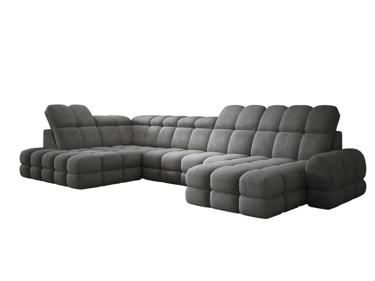 ECKSOFA TOLLO Anthology-stoff U-form 400x217x105 cm graphit - Edelstahlfarben, Holz/Textil (400/217cm) - DomoHome