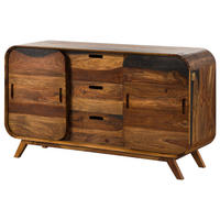 SIDEBOARD Sheesham 134x40x75 dunkelbraun lackiert MAILAND #201 - Dunkelbraun, Holz (134/75/40cm) - Massivmoebel24