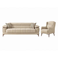 SITZGARNITUR Baoshi, Beige Stellvariante 3+1 - Beige, Holz/Holzwerkstoff (240/80/95cm)