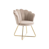 STUHL aus Samt & Metall - Beige & Goldfarben - FIORI II - Beige, Textil (64/85.5/69cm) - Vente-Unique