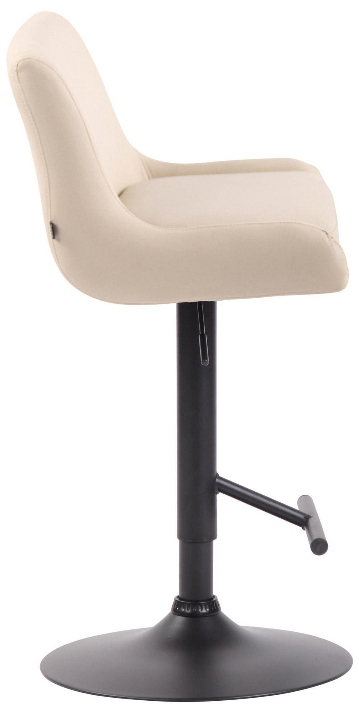 BARHOCKER 2er Set Lederlook creme - Creme/Schwarz, Textil/Metall (43/90/50cm) - CLP