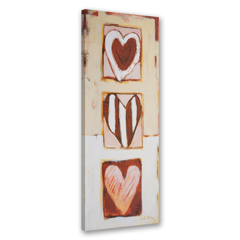 WANDBILD drei herzen - Beige, Textil (30/90cm) - Feeby