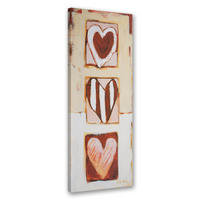 WANDBILD drei herzen - Beige, Textil (30/90cm) - Feeby