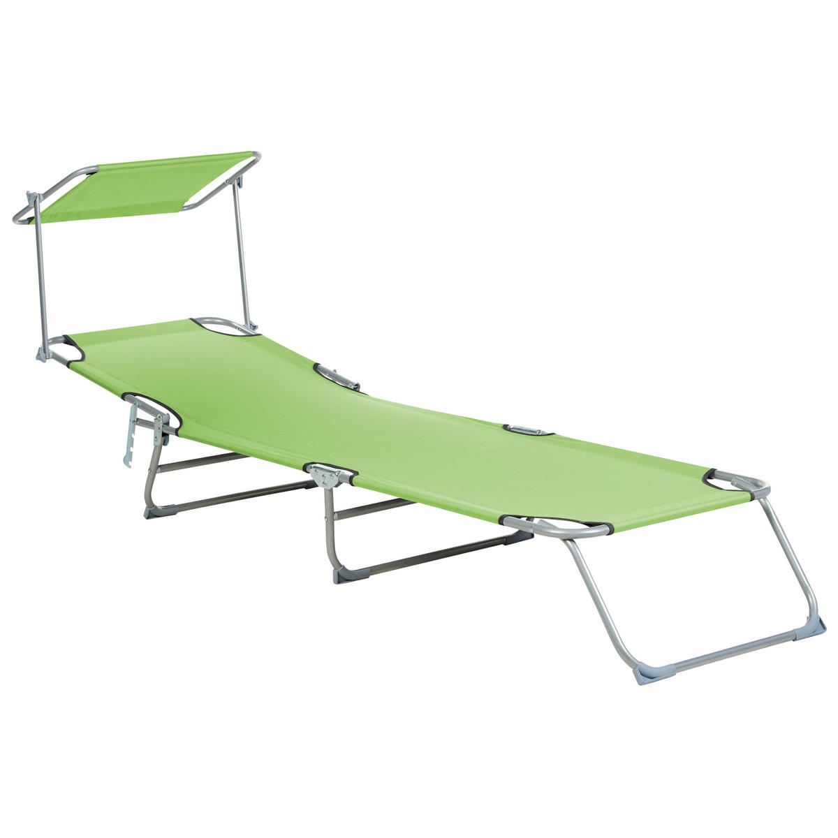 GARTENLIEGE Grün Foligno - Grün, Metall (205/80/58cm) - Beliani