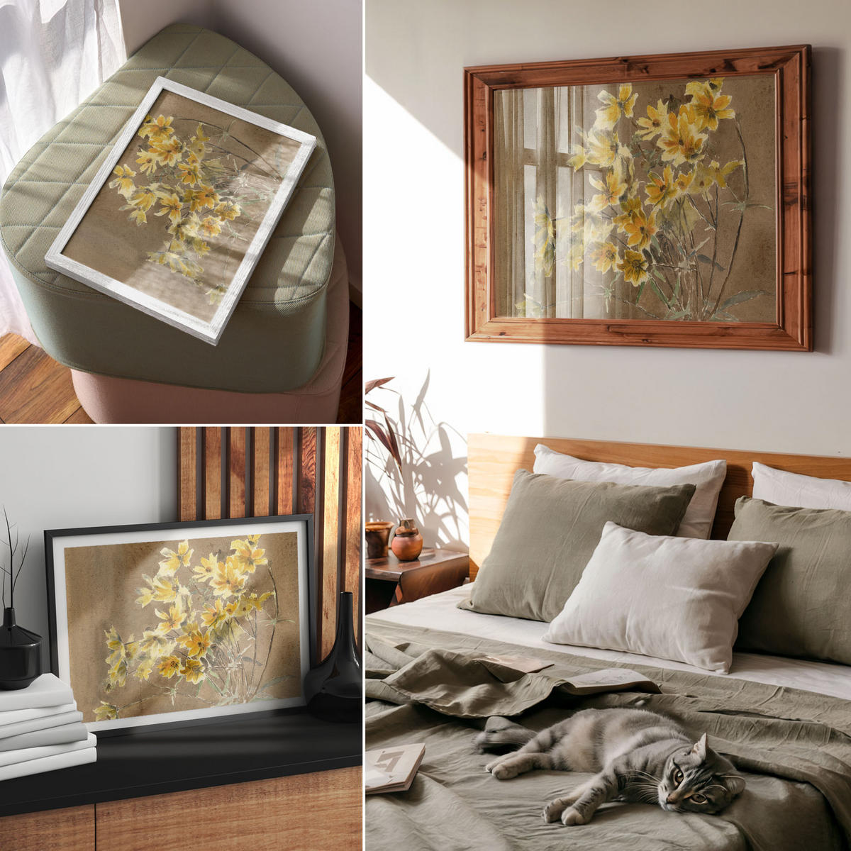 POSTER - 59x42 cm (A2) - Hannah Borger Overbeck - Gelbe Blume - Gelb, Textil (59.4/42/0.1cm) - TULUP