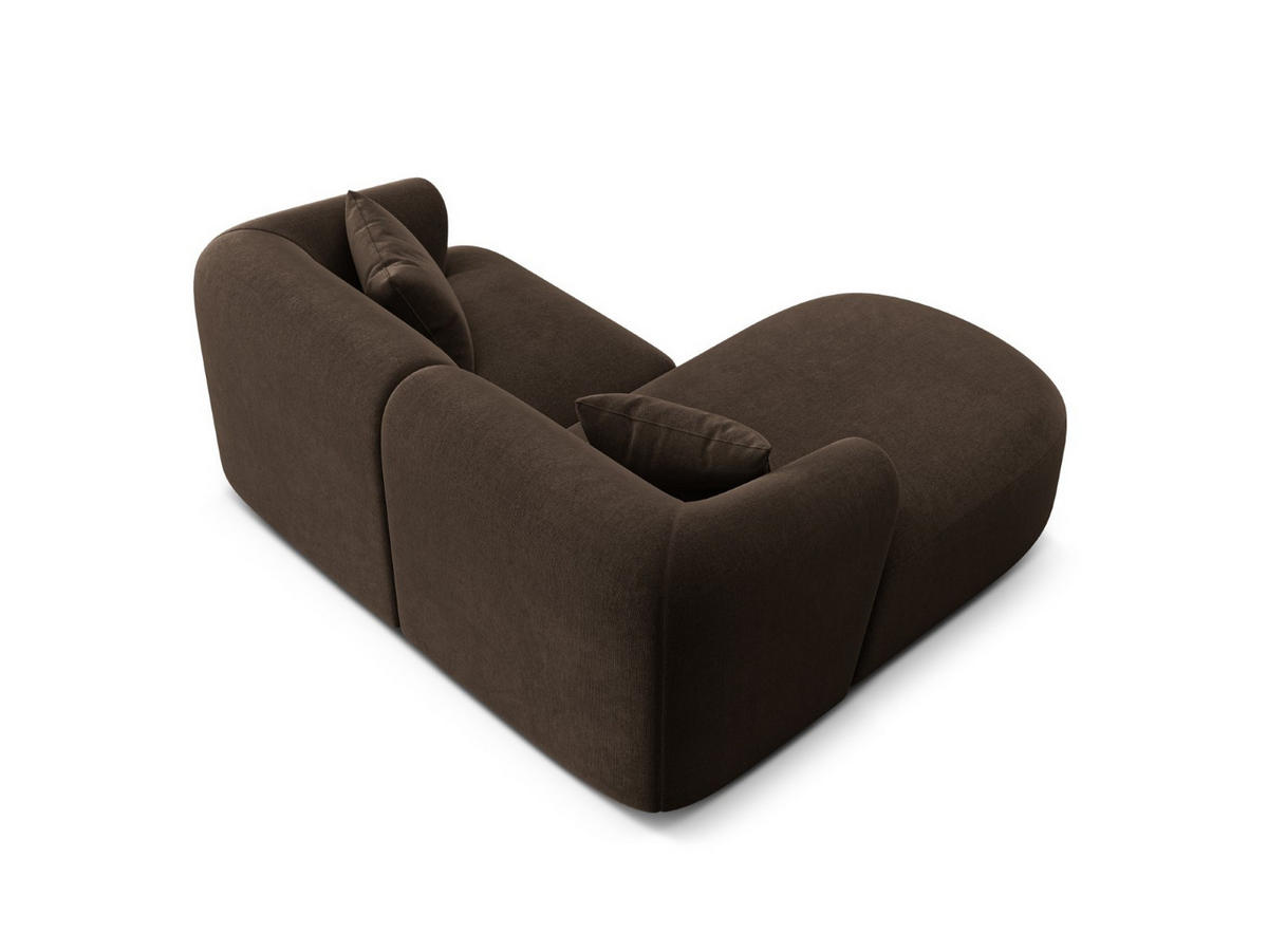 MODULARES-ECKSOFA links Campi aus Samt Schokolade 3 Sitzplätze - Dunkelbraun, Textil (156/180cm) - Cosmopolitan Design