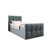 BOXBETT MANHATTAN mit Matratze H3, Bonell und Topper 90x200 Monolith 72 - Blau, Textil (90/200cm) - Bedante