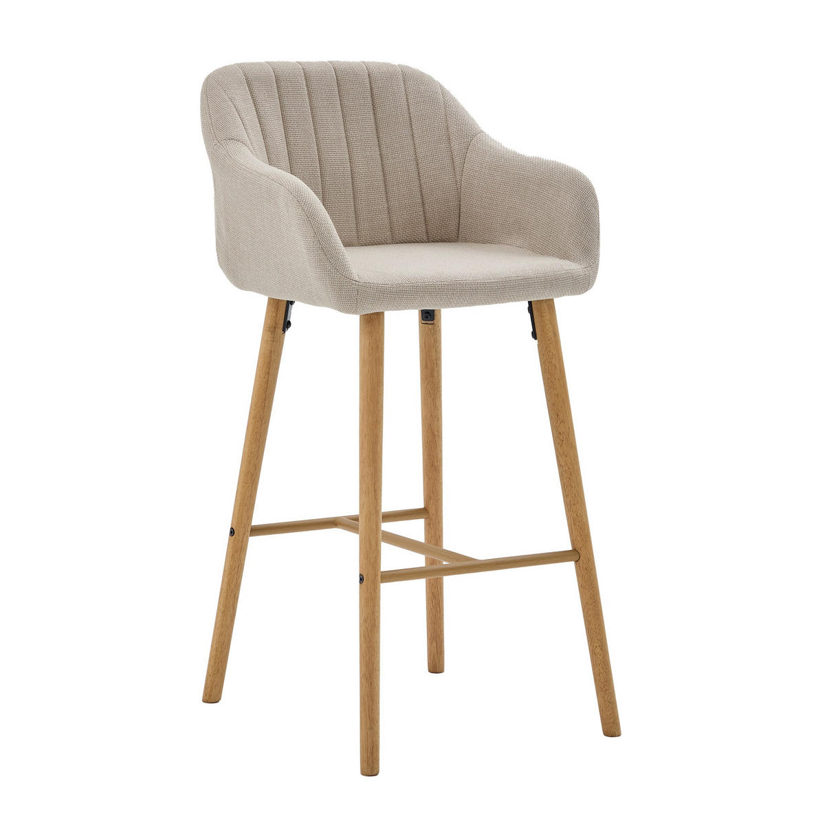 BARHOCKER,2ER-SET,BARSTÜHLE,KÜCHENSTÜHLE,LEINEN,BEIGE - Beige, Textil (55/104/51cm) - LVHOM