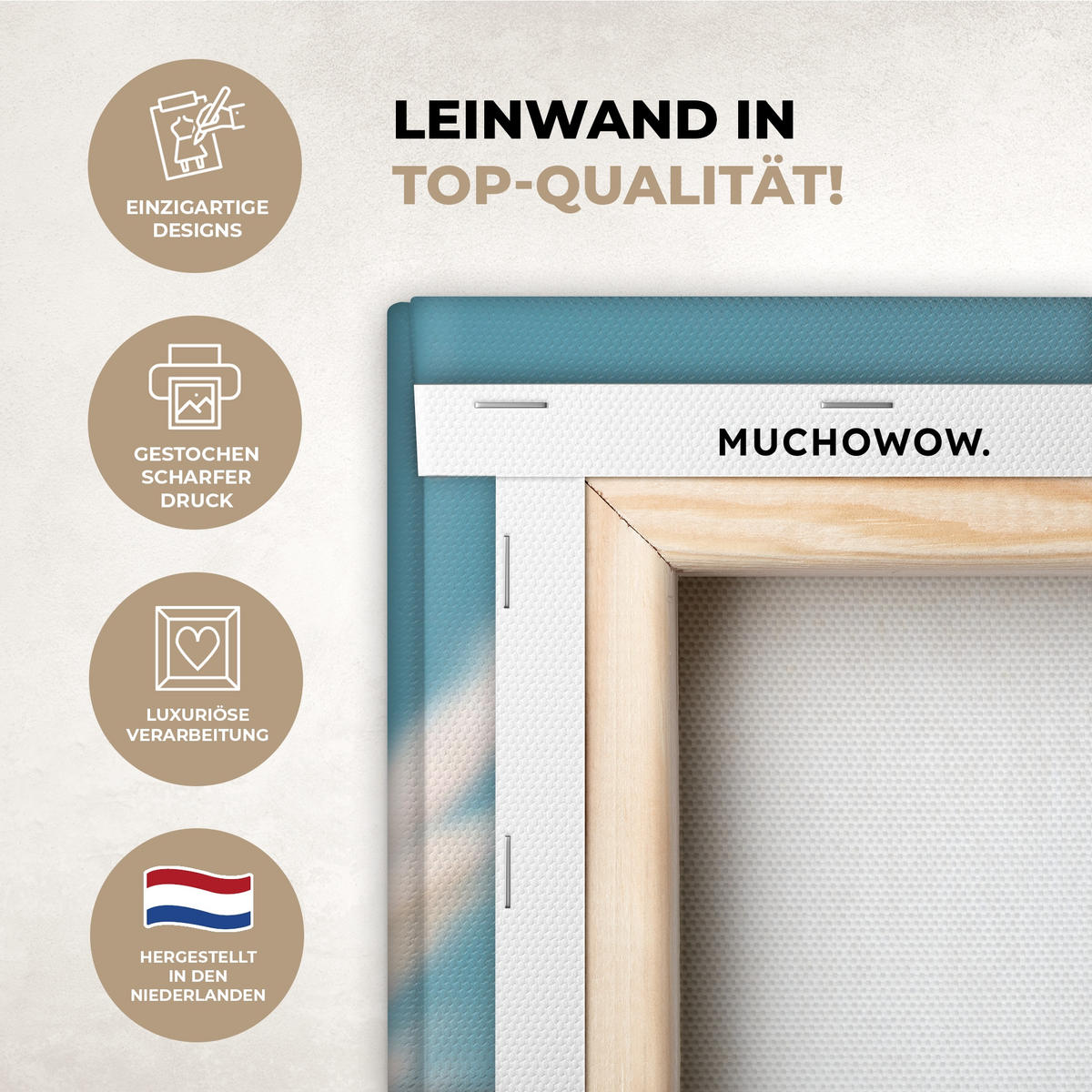 LEINWANDBILD Ziergras - Wind - Hellbraun Deko XXL 80x120 cm - Hellblau, Textil (80/120cm) - MuchoWow