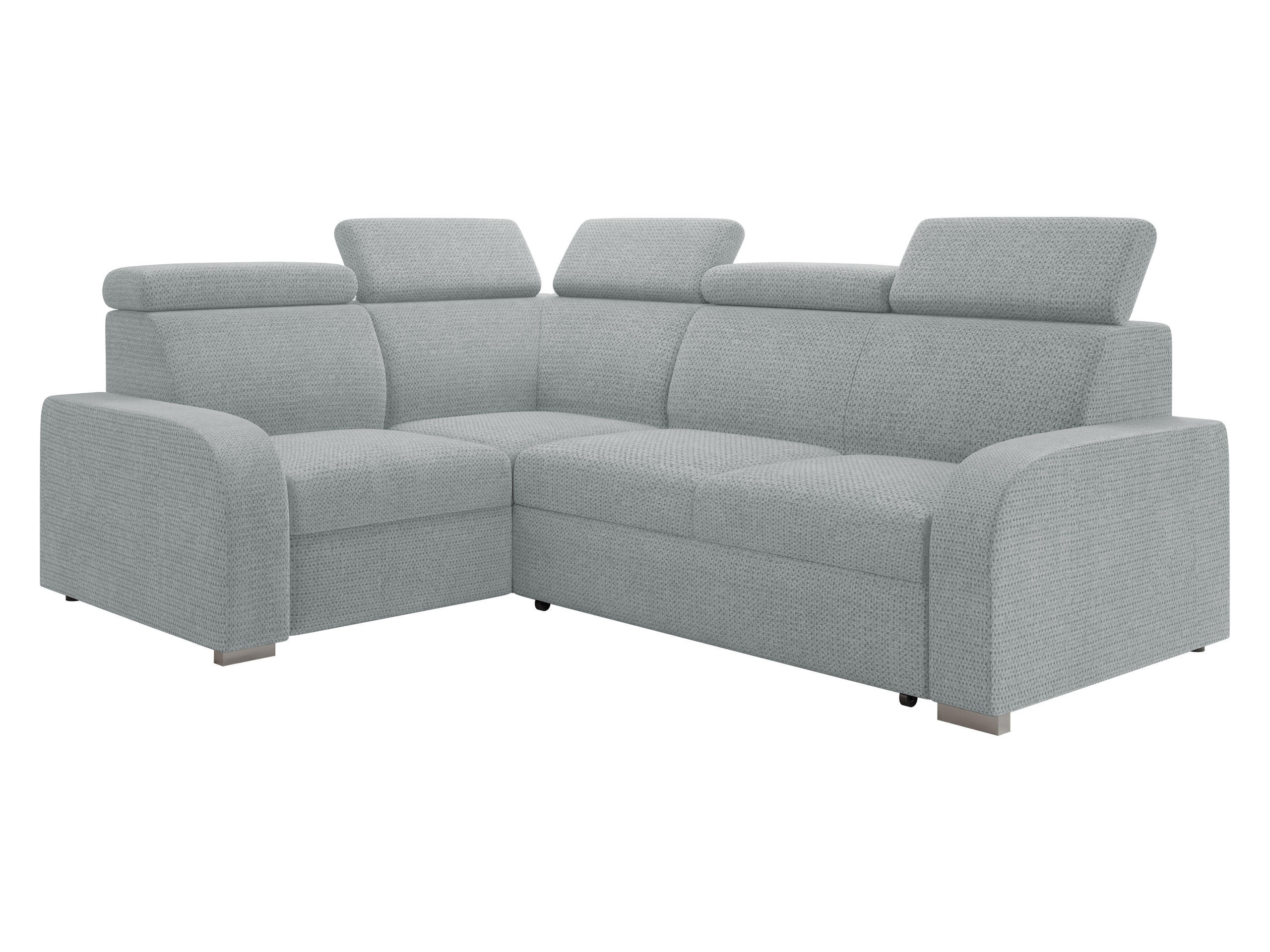 ECKSOFA Oslo 2rR1 80 - Silberfarben/Grau, Holz/Kunststoff (250/200cm) - MIRJAN24