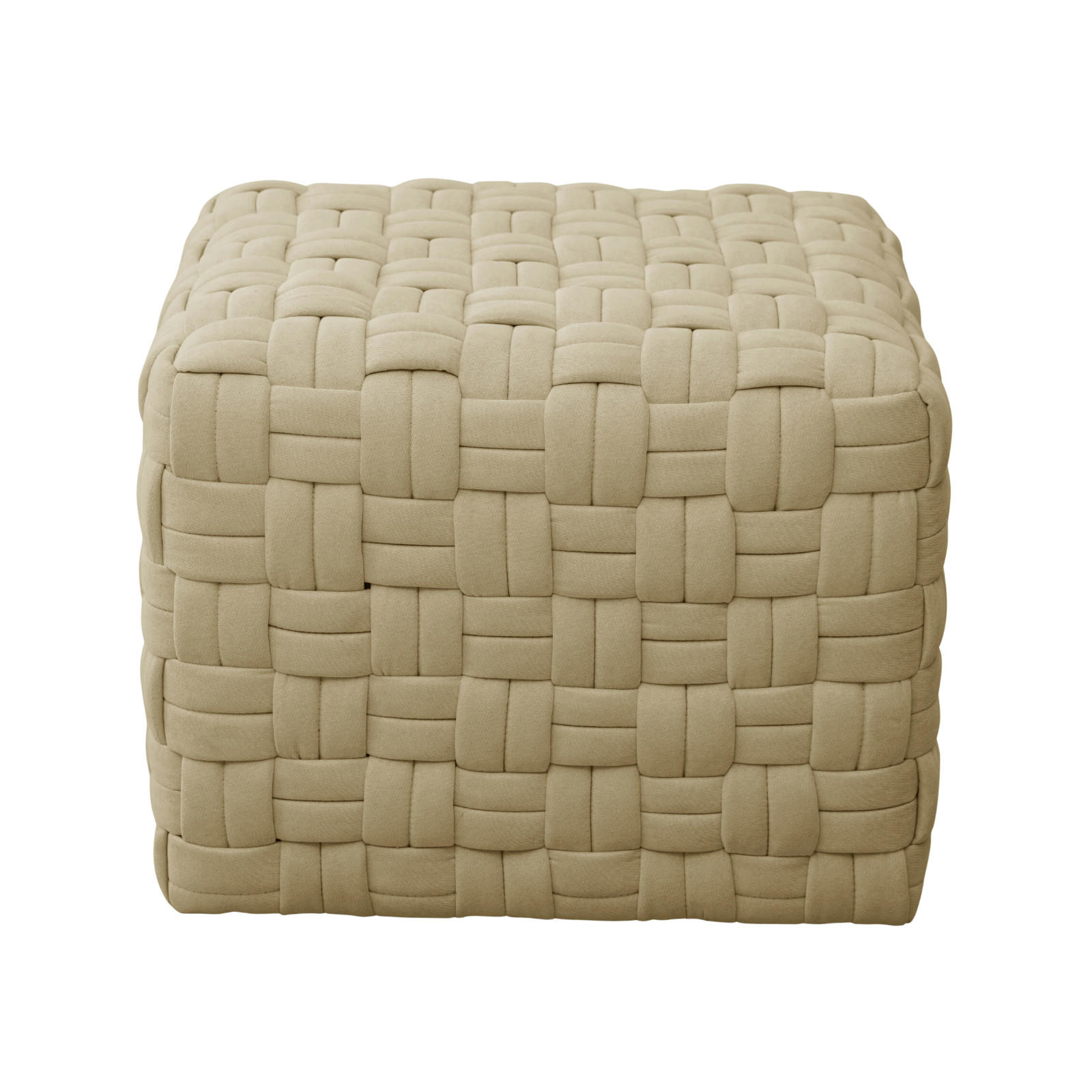 HOCKER POPPY Stoff Beige - Beige, Textil (50/42/55cm) - SVITA
