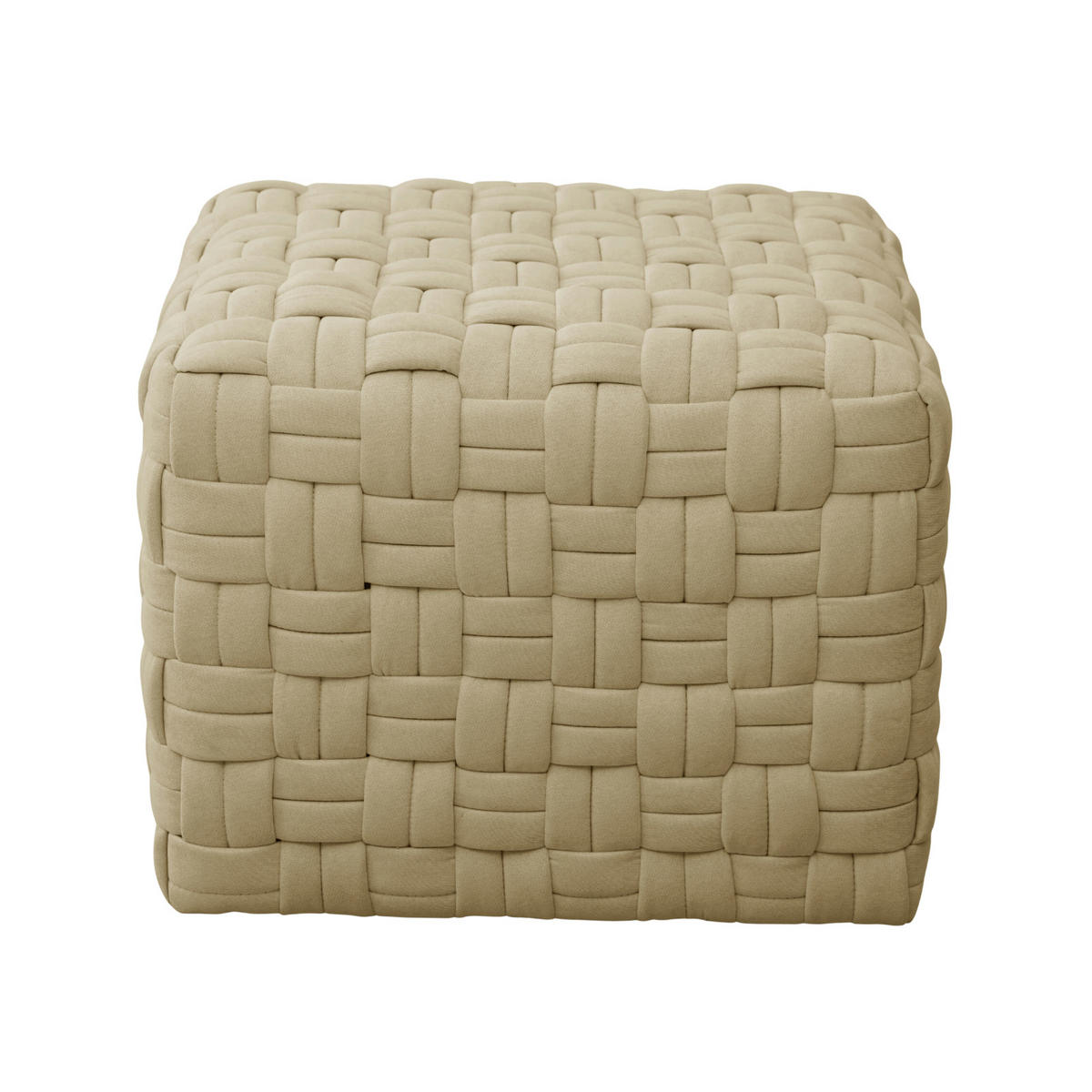 HOCKER POPPY Stoff Beige - Beige, Textil (50/42/55cm) - SVITA