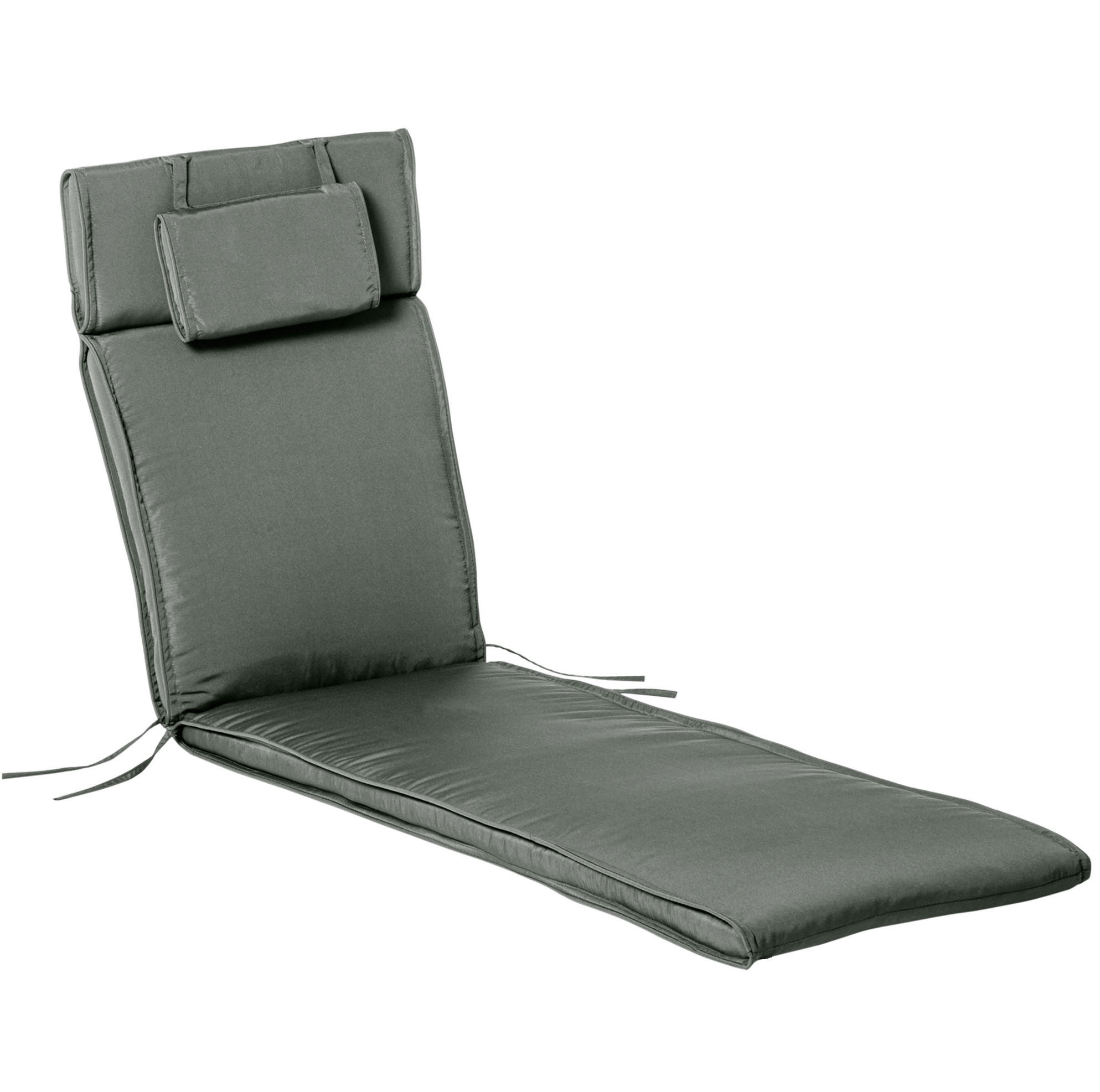 LIEGENAUFLAGE aus Polyester 198x53x5 cm Grau mit abnehmbarem Bezug - Grau, Textil (53/5/198cm) - Modfu