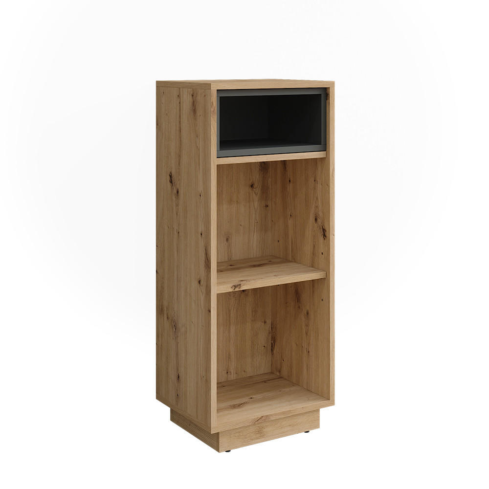 MIDISCHRANK Beatrice Artisan Eiche/Anthrazit 38 x 93 cm mit 3 Fächern - Anthrazit/Eiche Artisan, Holzwerkstoff (38/93/30cm) - Vicco