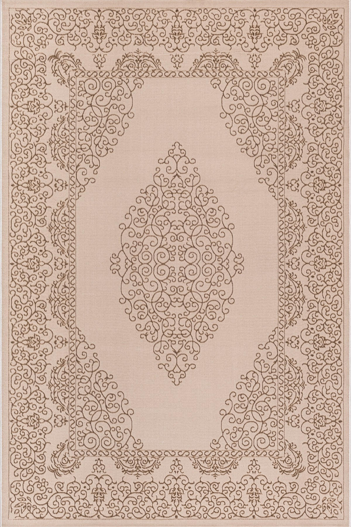 TEPPICH Kurzflor ERESMA Orient-Medaillon Polyester Beige 160 x 230 cm - Beige, Textil (160/230cm) - KADIMA DESIGN