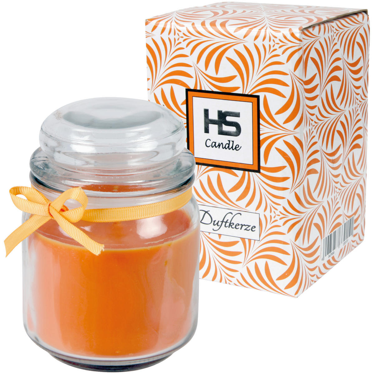 DUFTKERZE im Bonbonglas mit Deckel Honigmelone 70h - Orange, Glas (9/13cm)