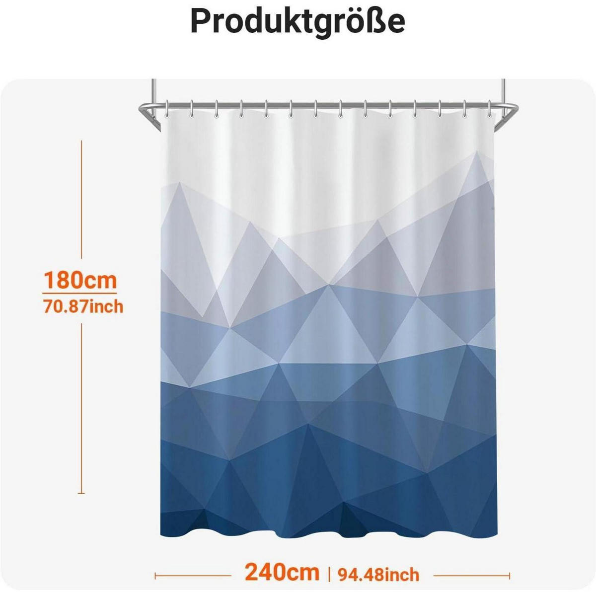 DUSCHVORHANG Geometrischer Verlauf 240 x 180 cm - Multicolor, Textil (240/180cm)