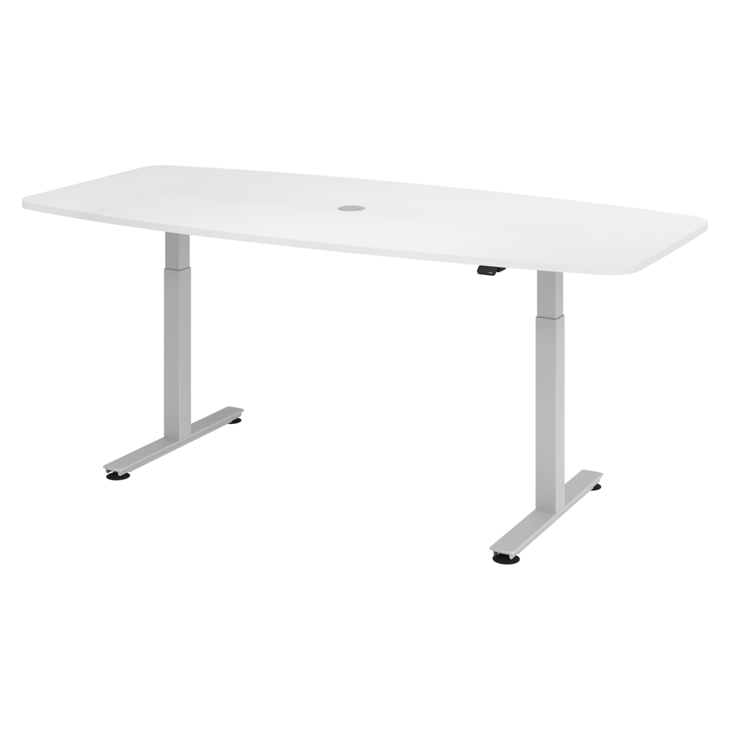 KONFERENZTISCH elektrisch XMST22 103/220/74 cm in Weiß - Weiß, Holzwerkstoff (103/220/74cm) - bümö
