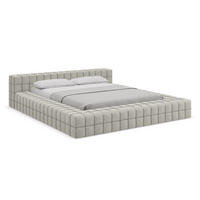POLSTERBETT mit Lattenrost 220x260 Beige - Beige/Schwarz, Kunststoff/Textil (160/200cm) - Makamii