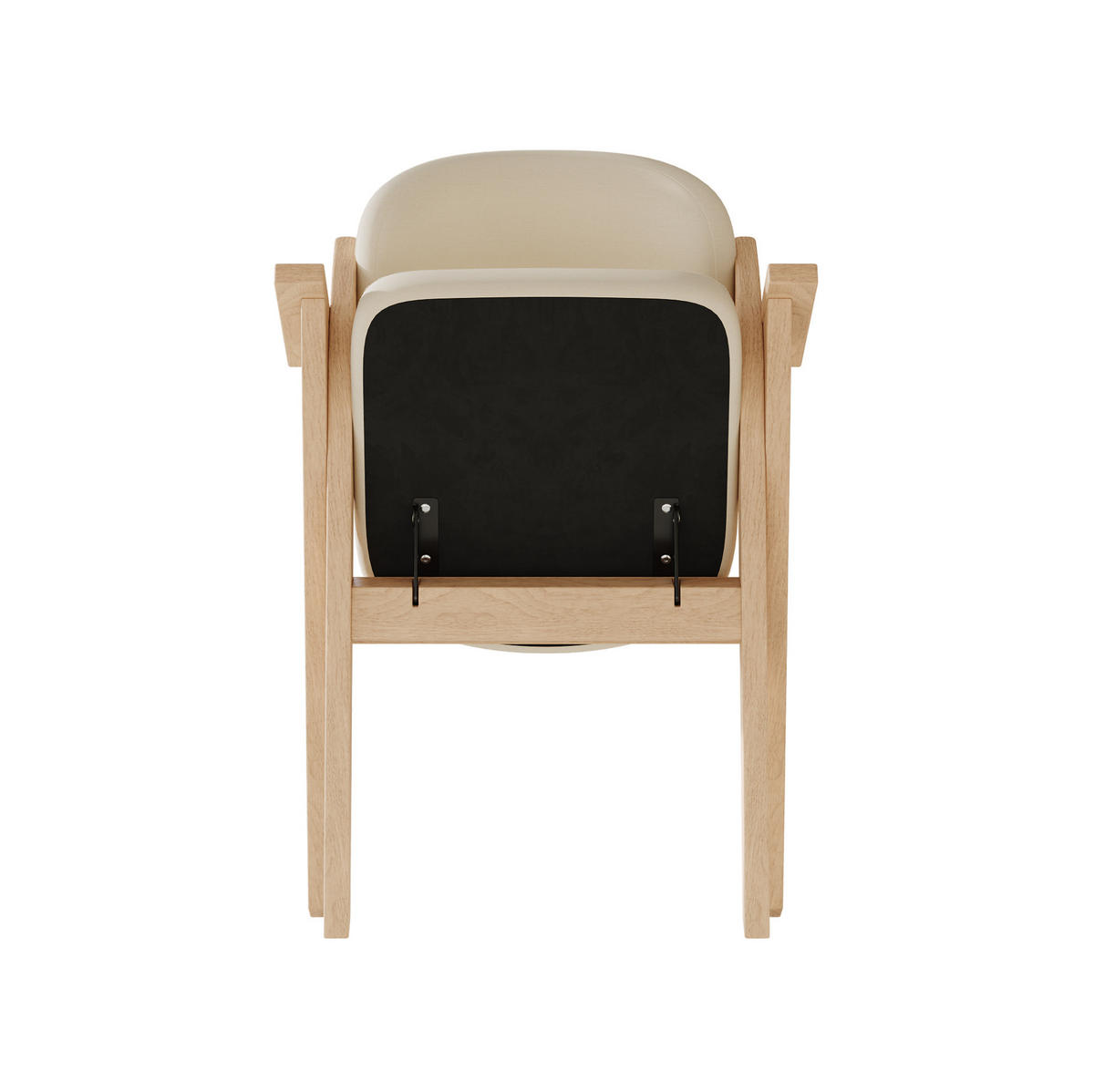KLAPPSTUHL 6er-Set mit Armlehnen Massivholz Leinen Beige - Beige, Holz (66.5/76/64.51cm) - Meubliv