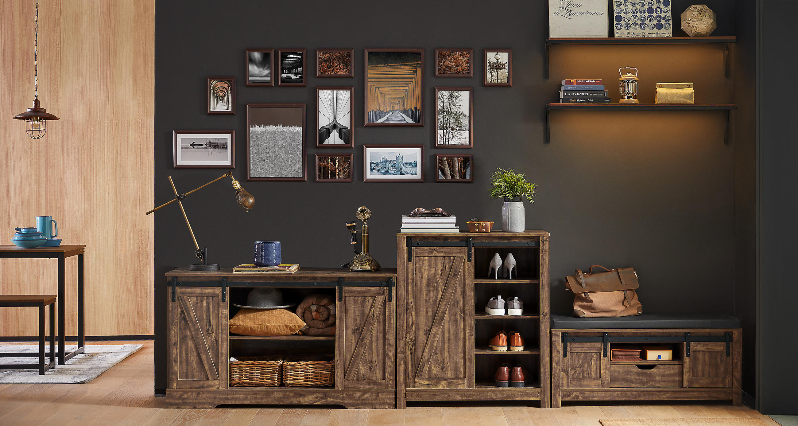 SIDEBOARD Vintage - Naturfarben, Holzwerkstoff (120/70/40cm) - SoBuy