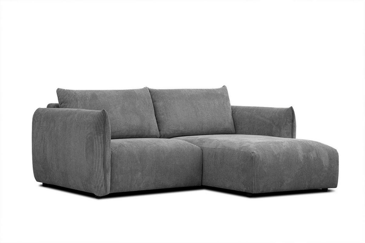 ECKSOFA TAUER 3-Sitzer, dunkelgrau - Dunkelgrau/Schwarz, Holzwerkstoff/Kunststoff (206/173cm) - Courtois Laville