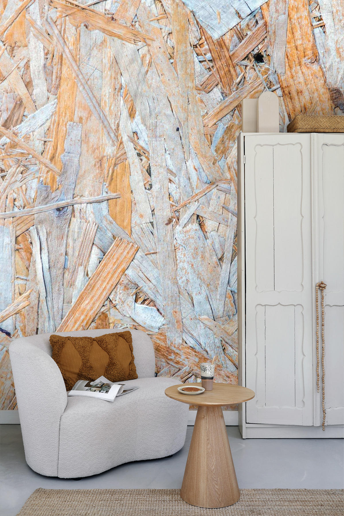 FOTOTAPETE Holz-Motiv 375 x 270 cm - Blau, Papier (375/270cm) - Sanders & Sanders