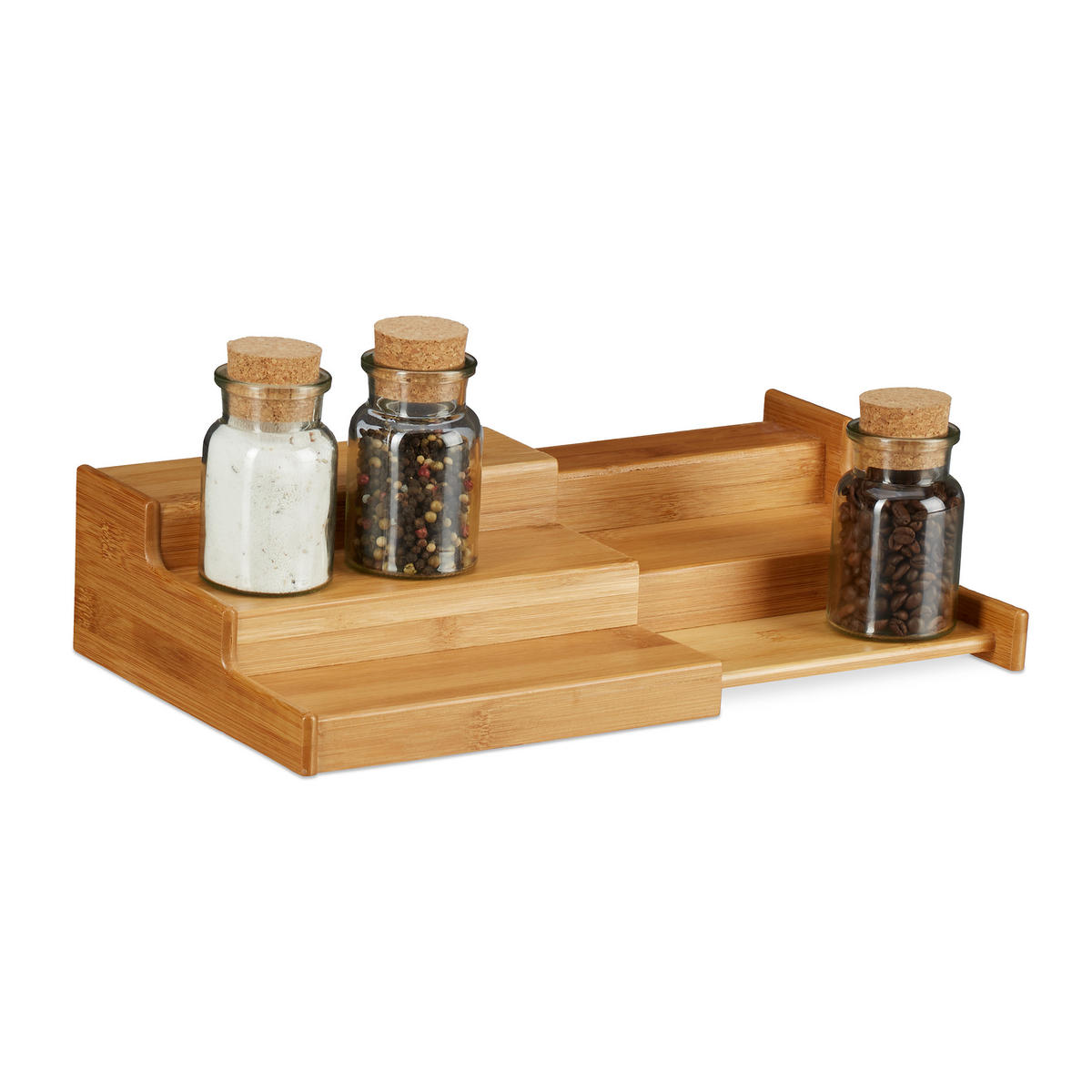 GEWÜRZREGAL - Hellbraun, Holz (38.6/8.2/21cm) - Relaxdays