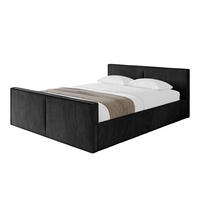 POLSTERBETT mit Bettkasten, Fußteil und Lattenrost, Boxbett ohne Matratze - EMMI-Z-V1 120x200 Schwarz - Schwarz, Holzwerkstoff/Textil (120/200cm) - ALTDECOR