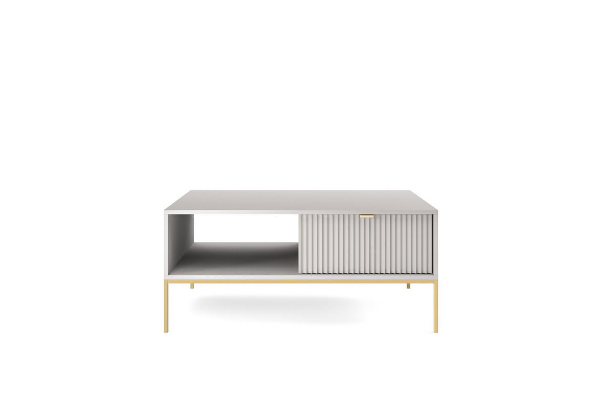 COUCHTISCH NOVA - L104, goldenen Akzenten, 104x68x46 cm Grau - Goldfarben/Graphitfarben, Holzwerkstoff/Kunststoff (68/104/46cm) - DomoHome