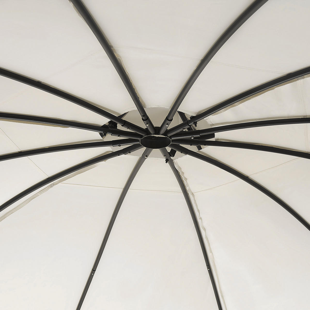 PAVILLON Stahl beige/schwarz rund ⌀ 368 cm Safara - Beige/Schwarz, Metall (368/275/368cm) - Beliani
