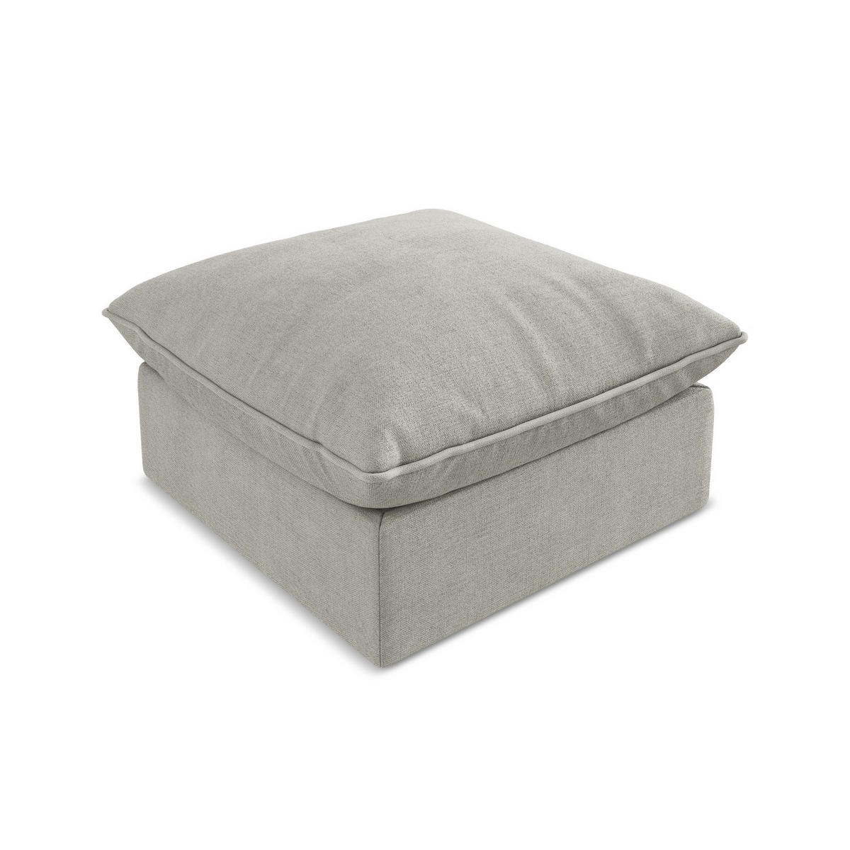 POUF Strukturstoff Grau - Hellgrau/Schwarz, Holzwerkstoff/Kunststoff (75/45/75cm) - LaMiaSofa