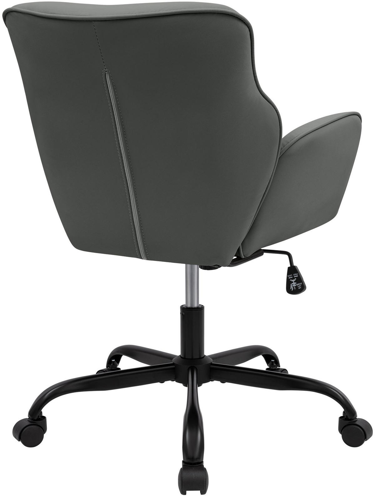 DREHSTUHL Lederlook Grau - Schwarz/Grau, Textil (62/86/68cm) - CLP