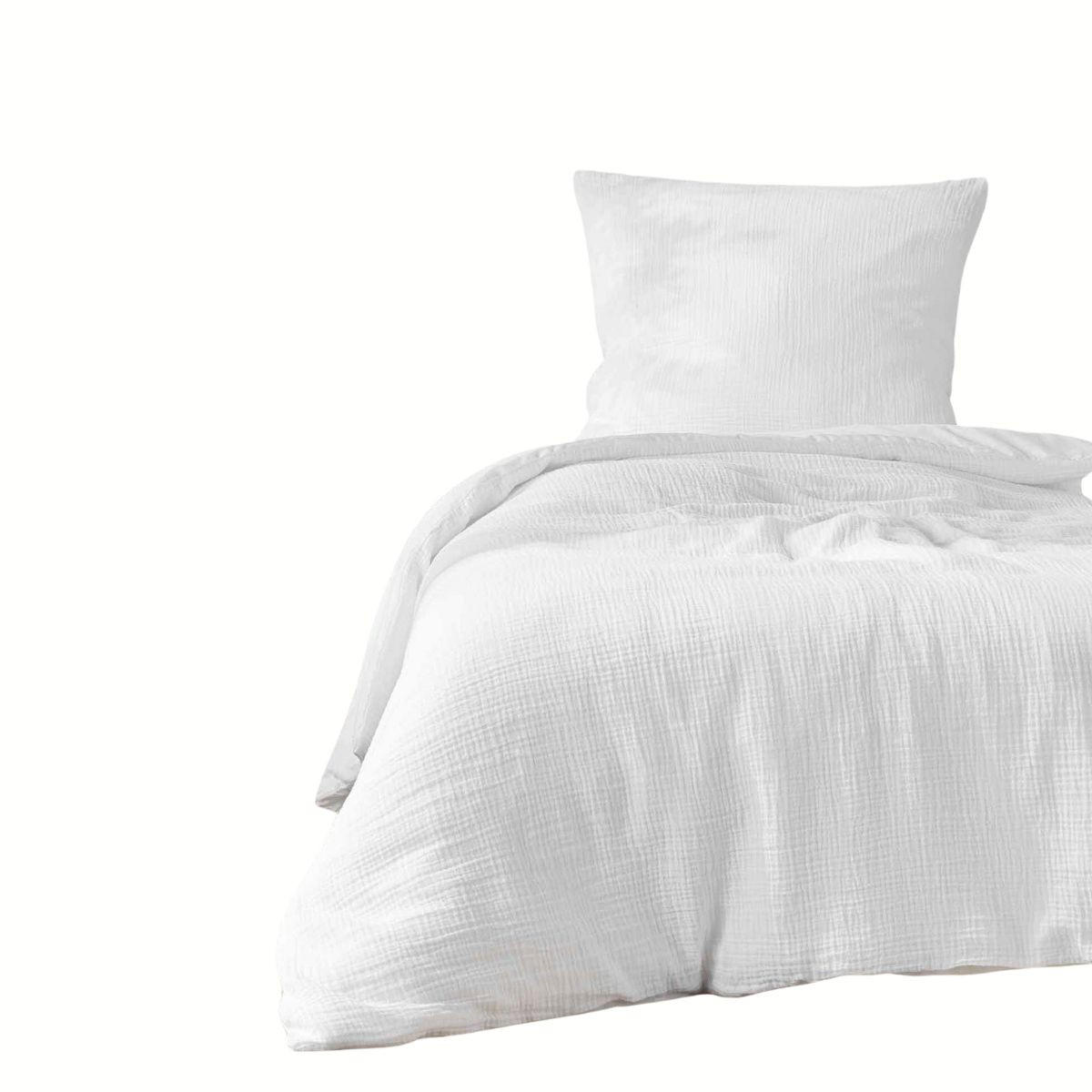 BETTWÄSCHE Angelia 140/200 cm - Weiß, Naturmaterialien (200/140cm) - Douceur d´intérieur