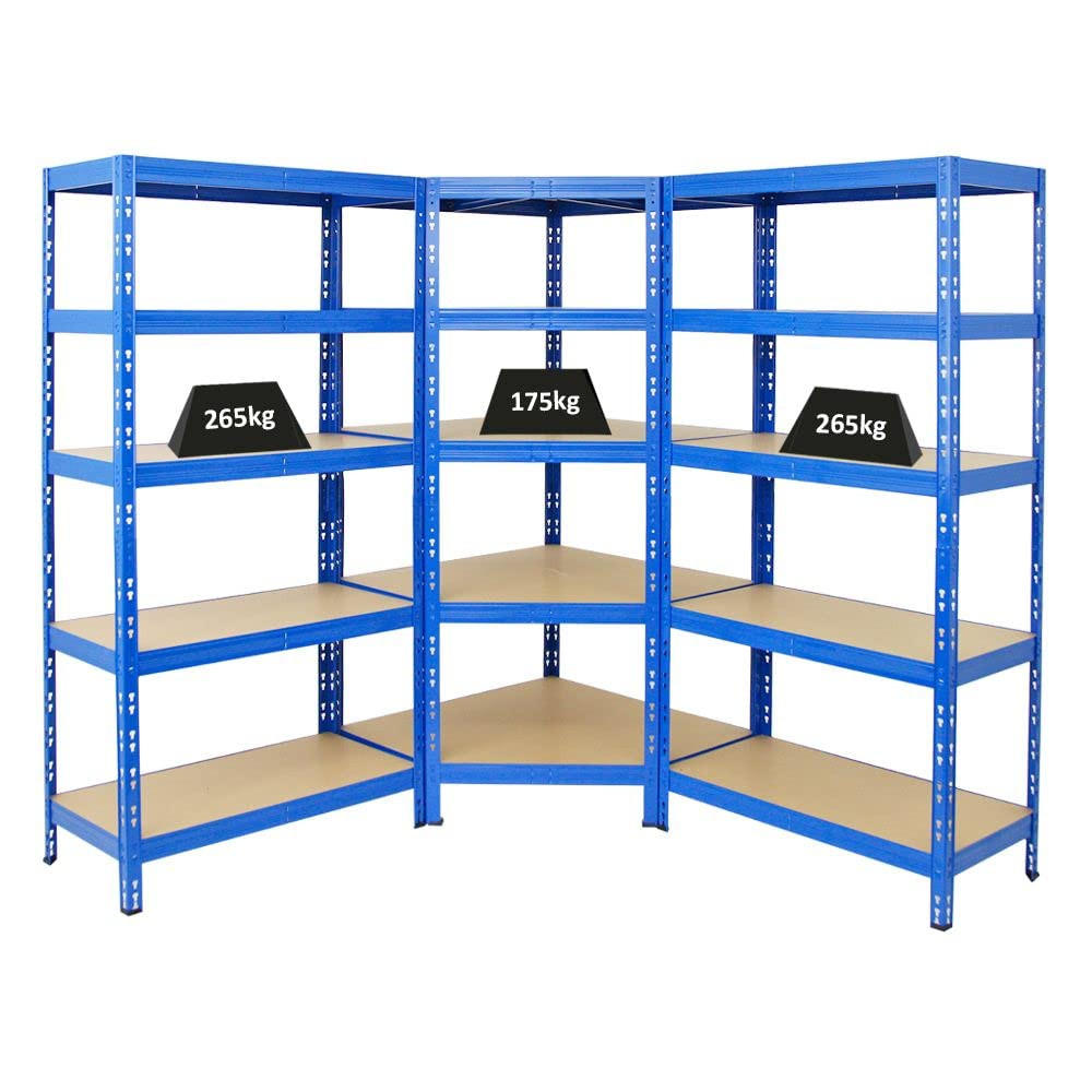 ECKREGAL Tiger 2er-Set mit Schwerlastregal 180x90x45 cm Fachlast 175 + 265 kg Blau - Blau, Metall (90/180/45cm) - PROREGAL