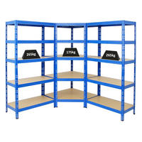 ECKREGAL Tiger 2er-Set mit Schwerlastregal 180x90x45 cm Fachlast 175 + 265 kg Blau - Blau, Metall (90/180/45cm) - PROREGAL
