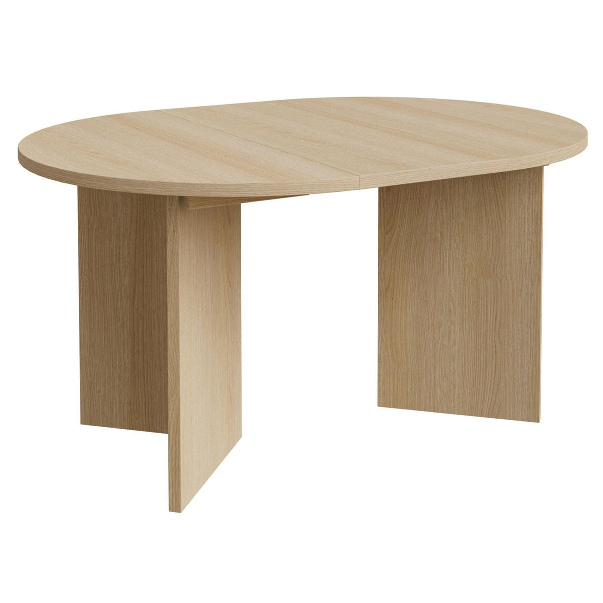 JÍDELNÍ stůl Selsey Ovo kulatý, dekor dub Lindberg, rozkládací, 110–190 × 110 cm - barva dubu/béžová, kompozitní dřevo (109.6/109.6/75cm) - Selsey