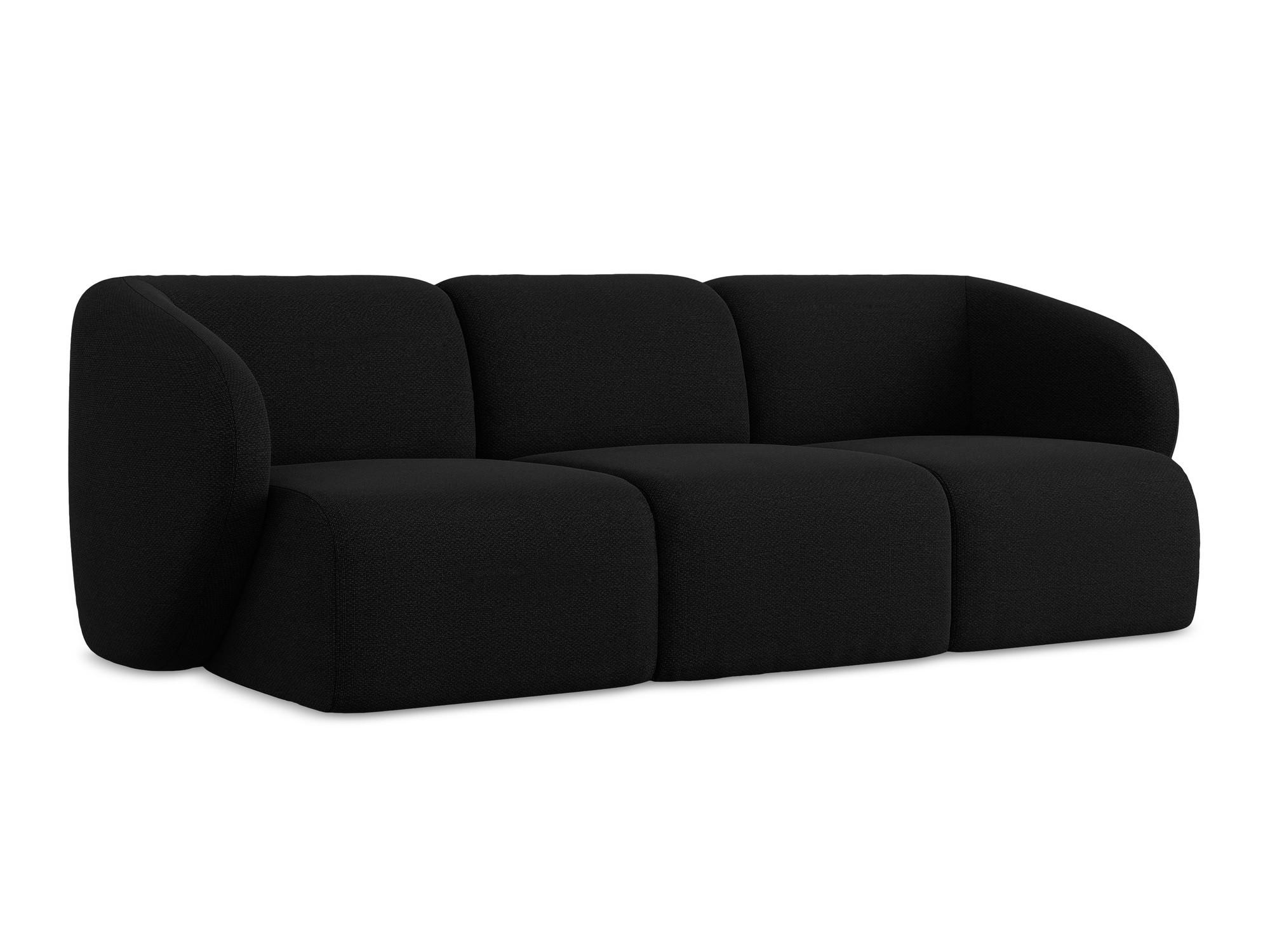 3-SITZER SOFA Bouclé Stoff Schwarz - Schwarz, Holzwerkstoff/Kunststoff (244/75/94cm) - Makamii