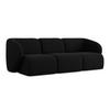 3-SITZER SOFA Bouclé Stoff Schwarz - Schwarz, Holzwerkstoff/Kunststoff (244/75/94cm) - Makamii