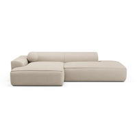 ECKSOFA LINKS Rastergewebe Creme 300cm - Creme, Textil (155/300cm) - Sia Home