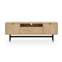 TV-LOWBOARD Heggers 3-türig, Eiche Mavelie, 150 cm - Eichefarben/Schwarz, Holzwerkstoff (150/53.2/33cm) - Selsey
