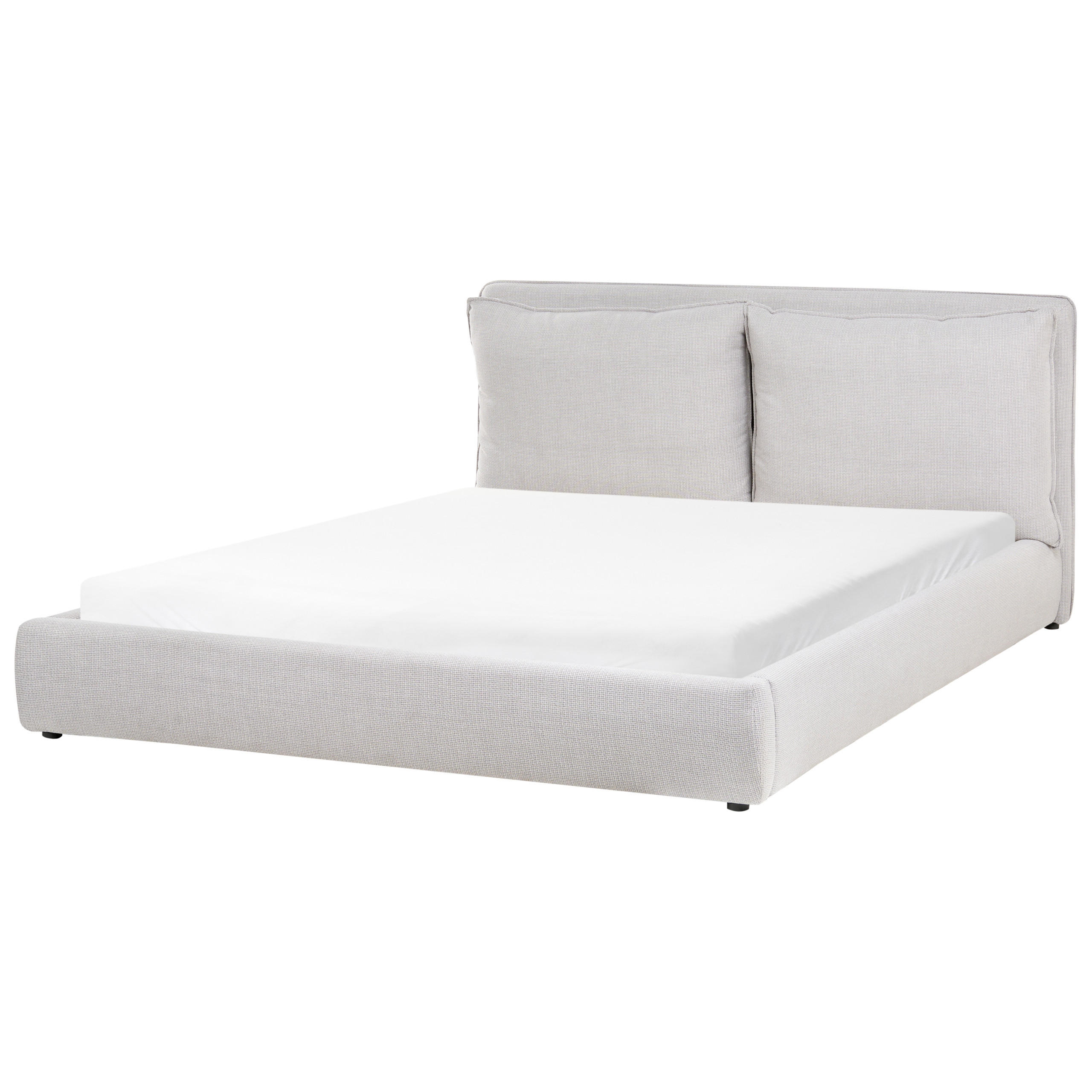 BETT mit Lattenrost 180/200 cm Hellgrau Bajonna - Hellgrau/Schwarz, Textil (180/200cm) - Beliani