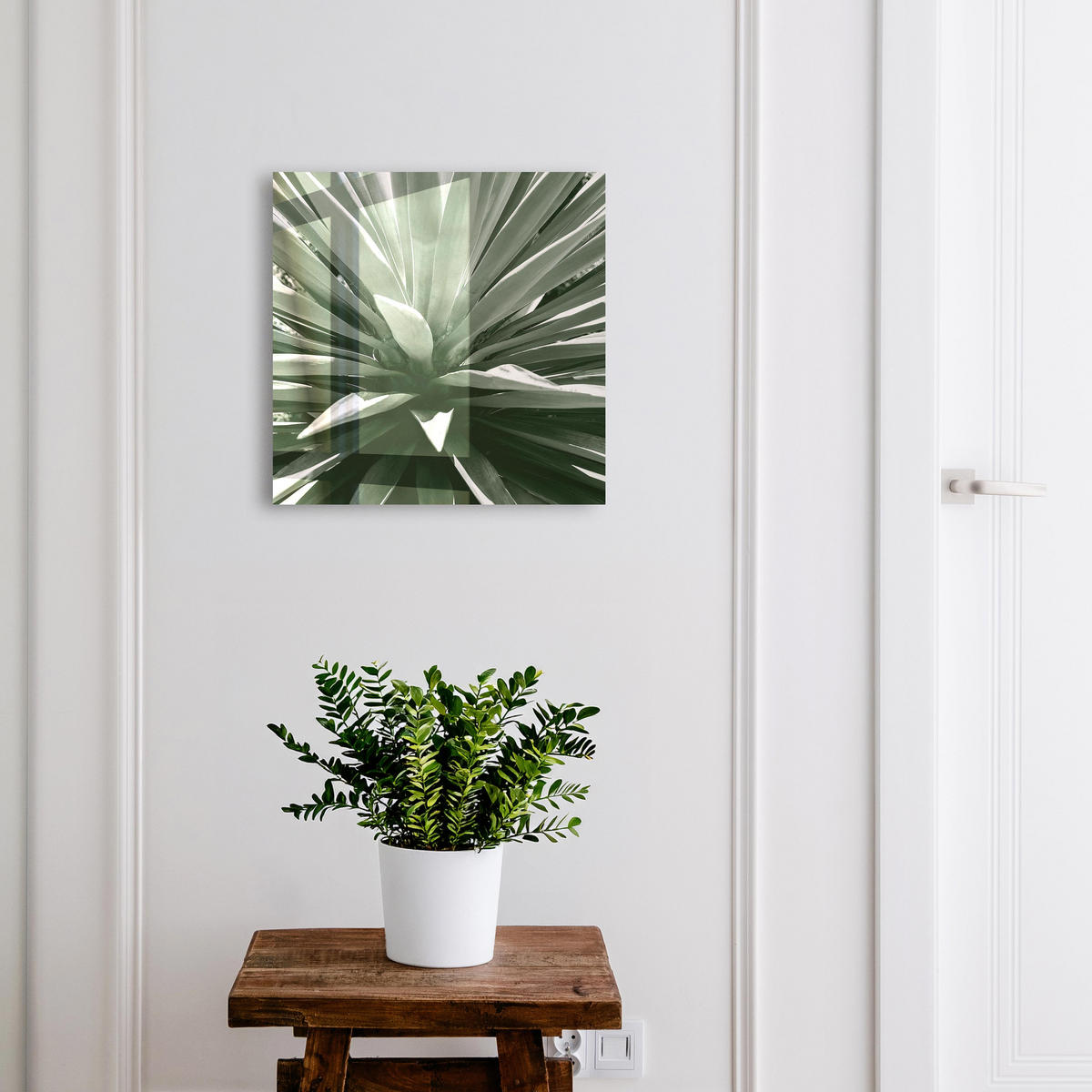 SCHLÜSSELBOX Weiß 30x30 cm – Türöffnung nach rechts - Agave - Multicolor, Metall (30/30/5cm) - TULUP