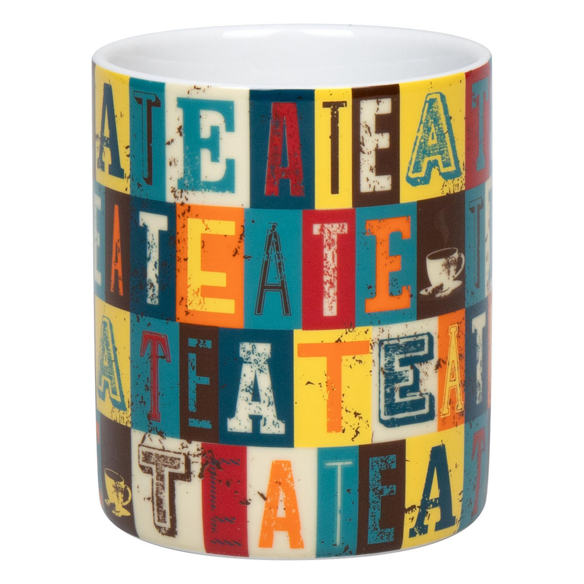 KAFFEEBECHER mit Sieb und Deckel Tea Squares - Naturfarben, Keramik (0.3L) - Könitz