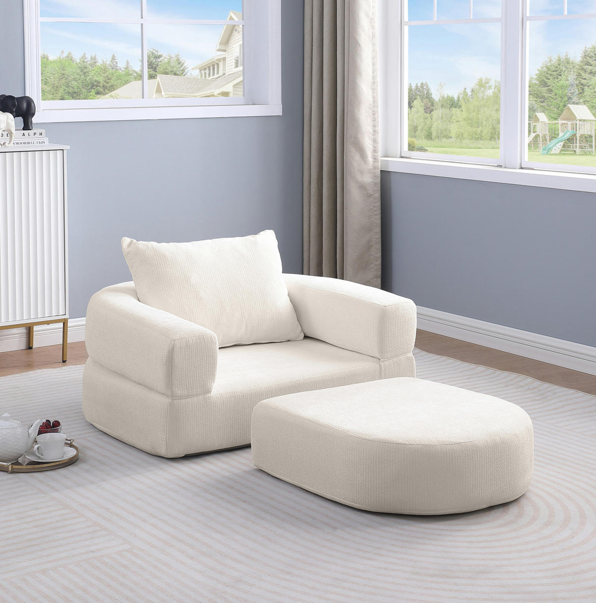 SOFA-SET modular 1-tlg. Beige Chenille - Beige, Kunststoff (90/21/101cm) - Meubliv